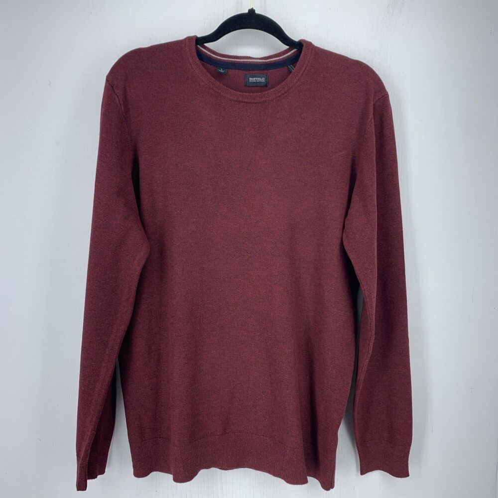 Buffalo David‎ Bitton Mens Large Crewneck Pullover Sweater Preppy Lightweight
